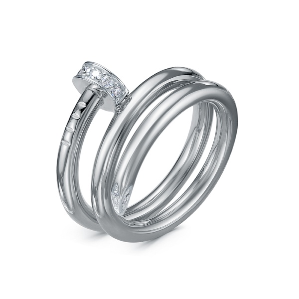 Кольцо из белого золота с бриллиантами