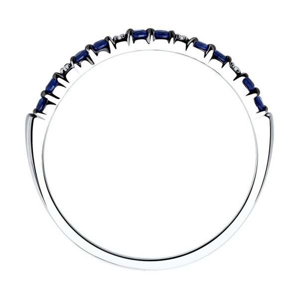 Кольцо из белого золота с сапфирами и бриллиантами