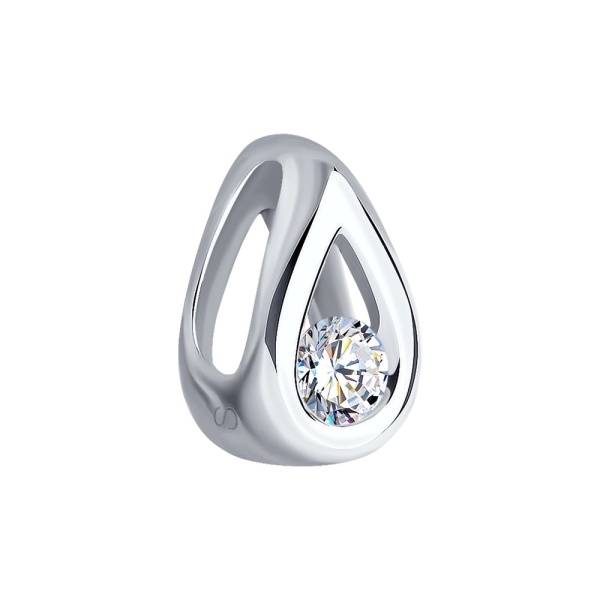 Подвеска из белого золота с бриллиантом «Капелька»