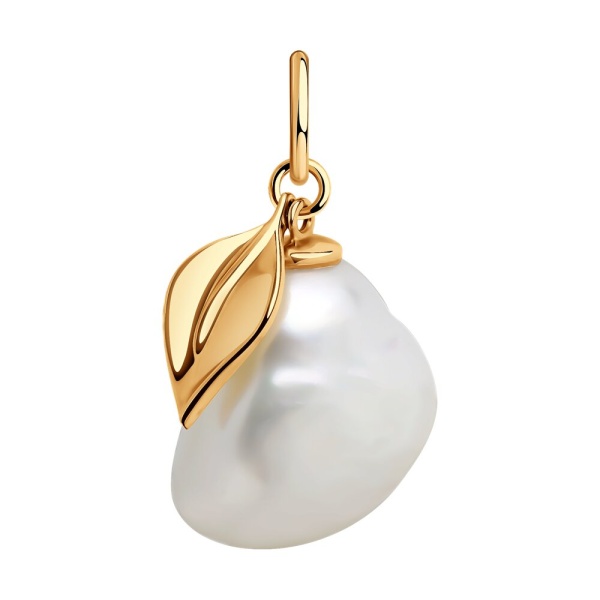 Подвеска из красного золота с жемчугом