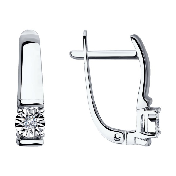 Серьги из белого золота с бриллиантами