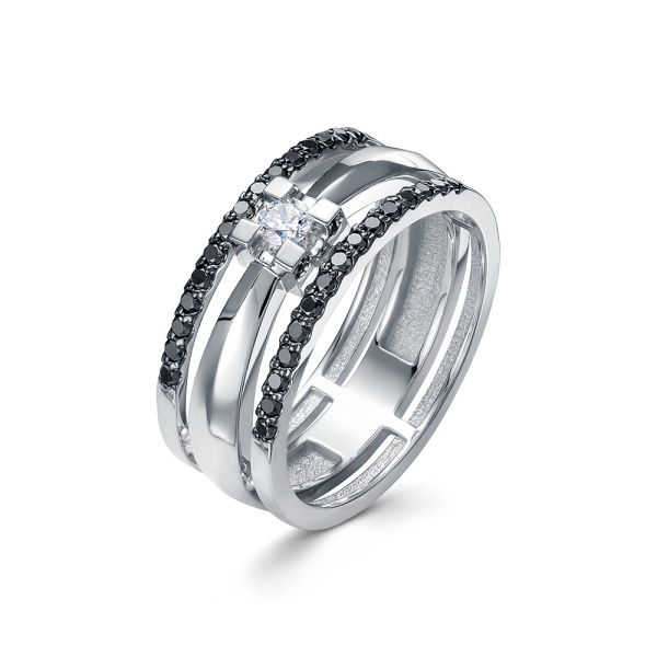 Кольцо из белого золота с бриллиантами