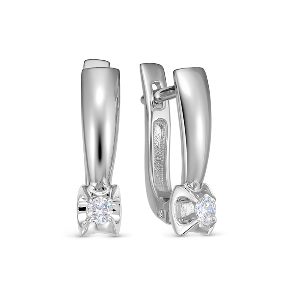 Серьги из белого золота с бриллиантами