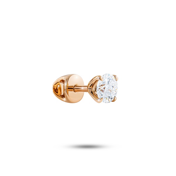 Моносерьга из красного золота с бриллиантом