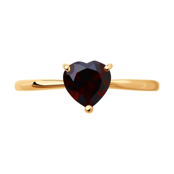 Кольцо из красного золота с гранатом