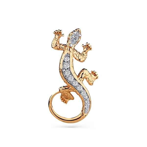 Подвеска из красного золота с фианитами