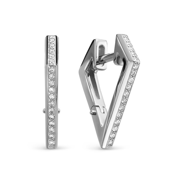 Серьги из белого золота с бриллиантами