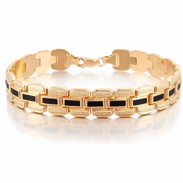 Браслет из красного золота с эмалью