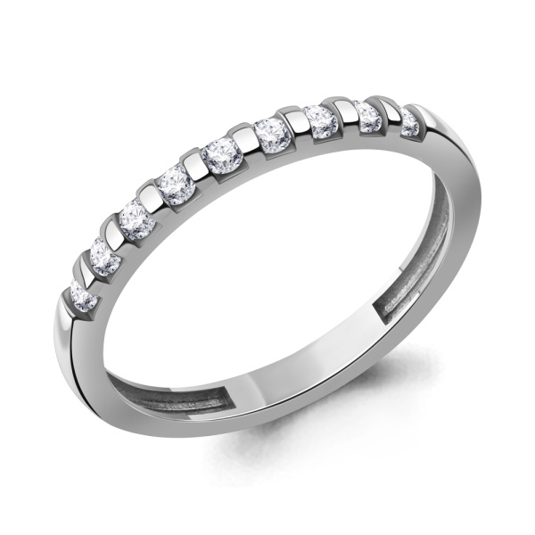 Кольцо из серебра с фианитами