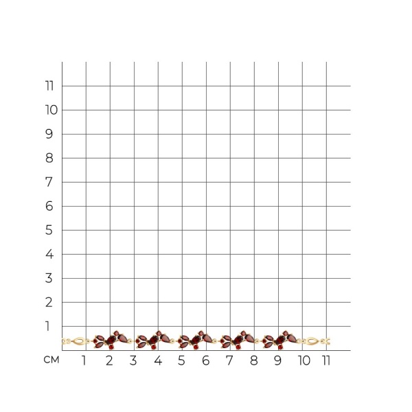 Браслет из красного золота с гранатами