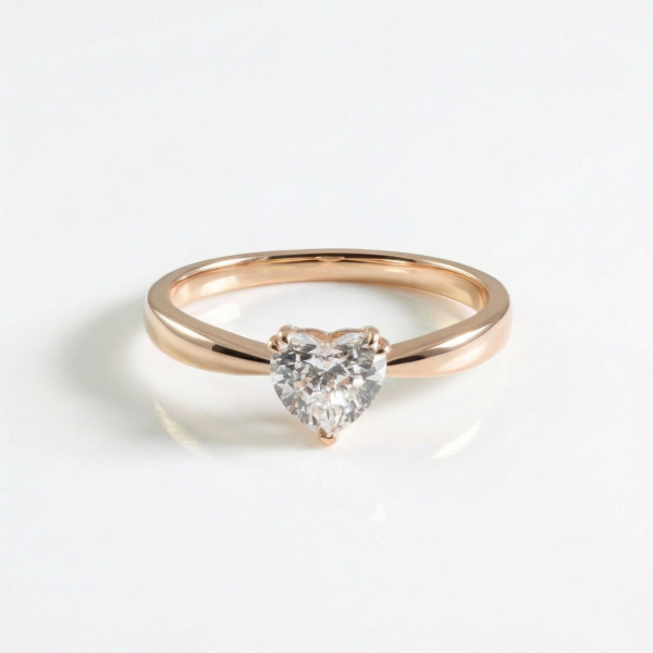 Кольцо из красного золота с бриллиантом