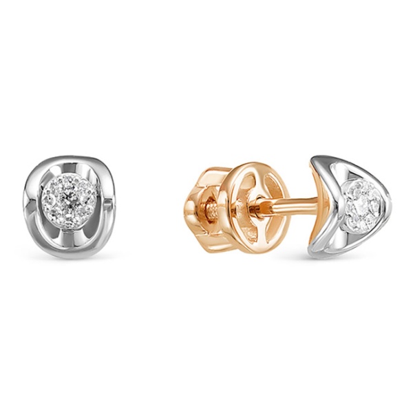 Серьги пусеты из золота с бриллиантами