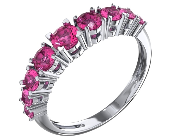 Кольцо из серебра с фианитами