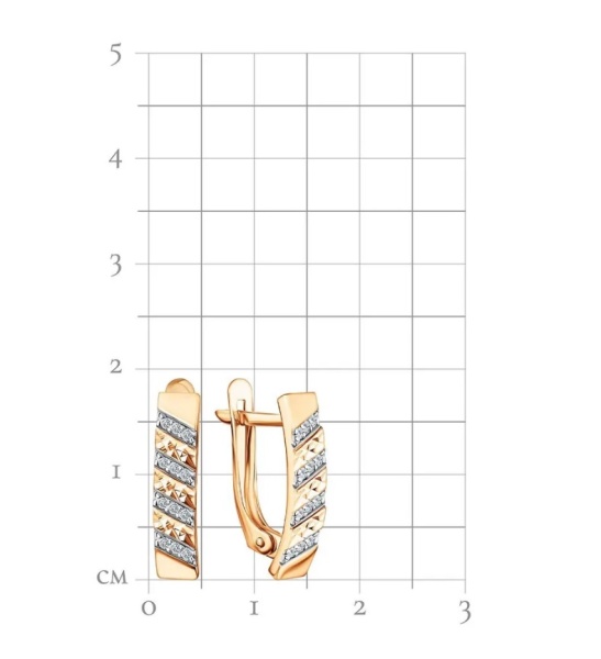 Серьги из красного золота с фианитами
