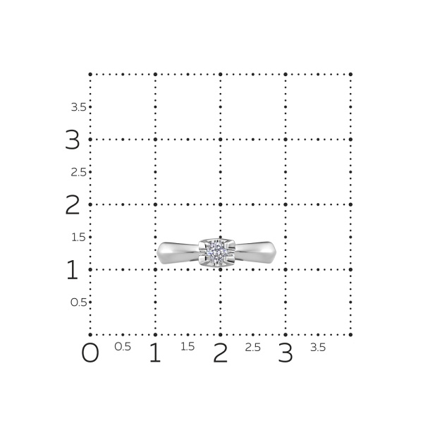 Кольцо из белого золота с бриллиантом