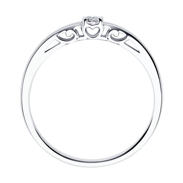 Кольцо из белого золота с бриллиантом