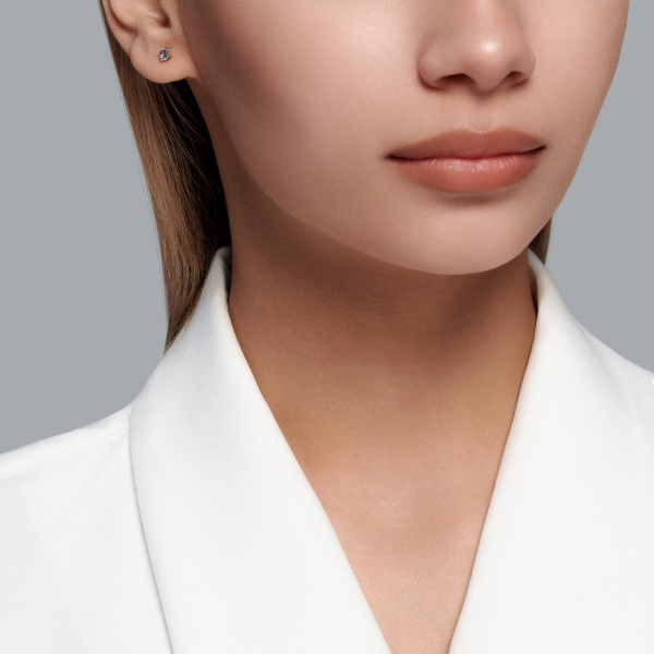 Серьги пусеты из красного золота с топазами