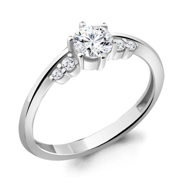 Кольцо из серебра с фианитами