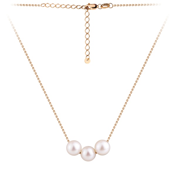 Колье из красного золота с жемчугом