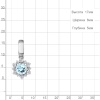 Подвеска из белого золота с топазом и фианитами