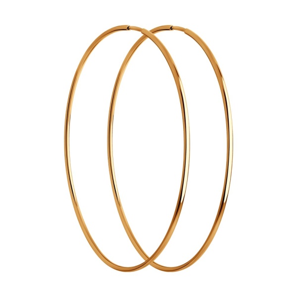 Серьги конго из красного золота