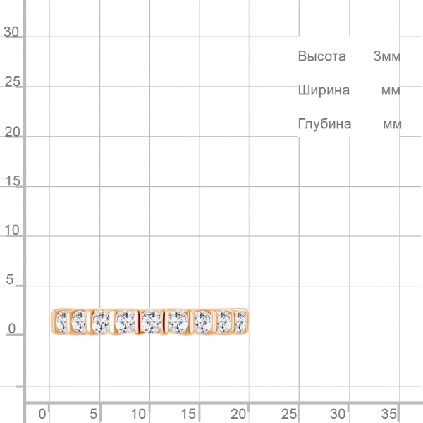 Кольцо из красного золота с фианитами