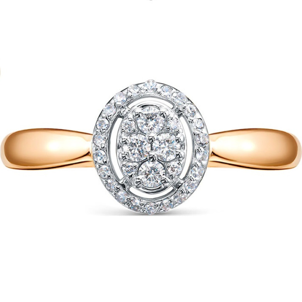 Кольцо из красного золота с бриллиантами