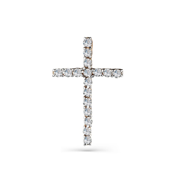 Декоративный крестик из красного золота с фианитами