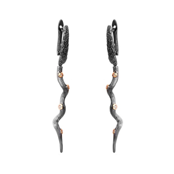 Серьги из серебра с фианитами