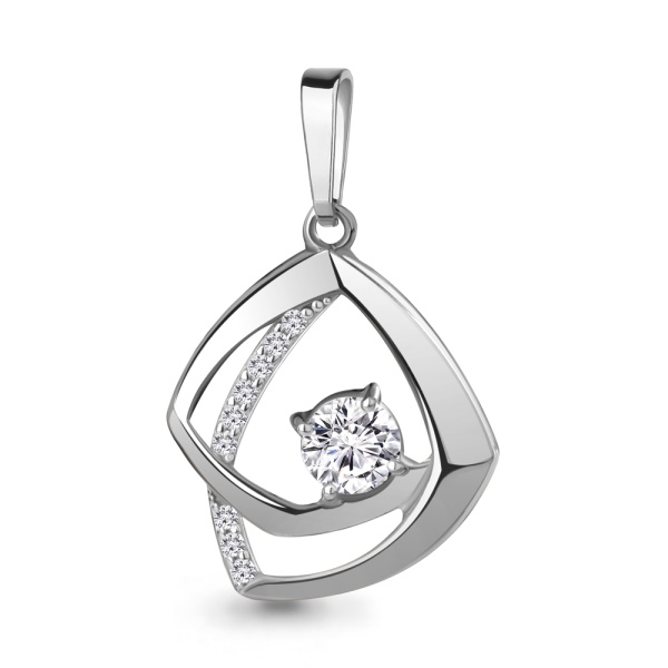 Подвеска из серебра с фианитами