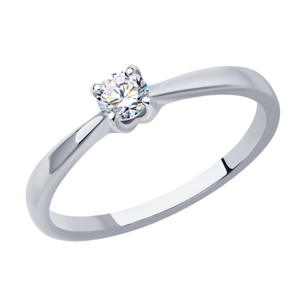 Кольцо из белого золота с бриллиантом