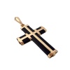 Декоративный крестик из красного золота с каучуком