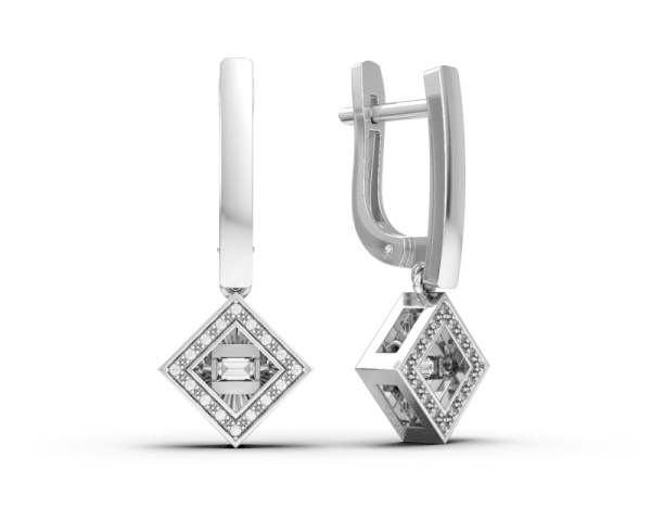 Серьги из белого золота с бриллиантами