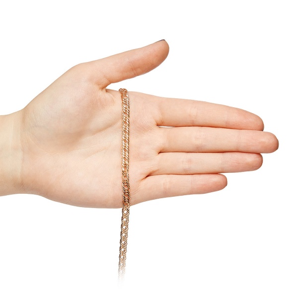 Цепь из красного золота 585, плетение «Ромб двойной»