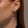 Серьги из красного золота со шпинелью и фианитами