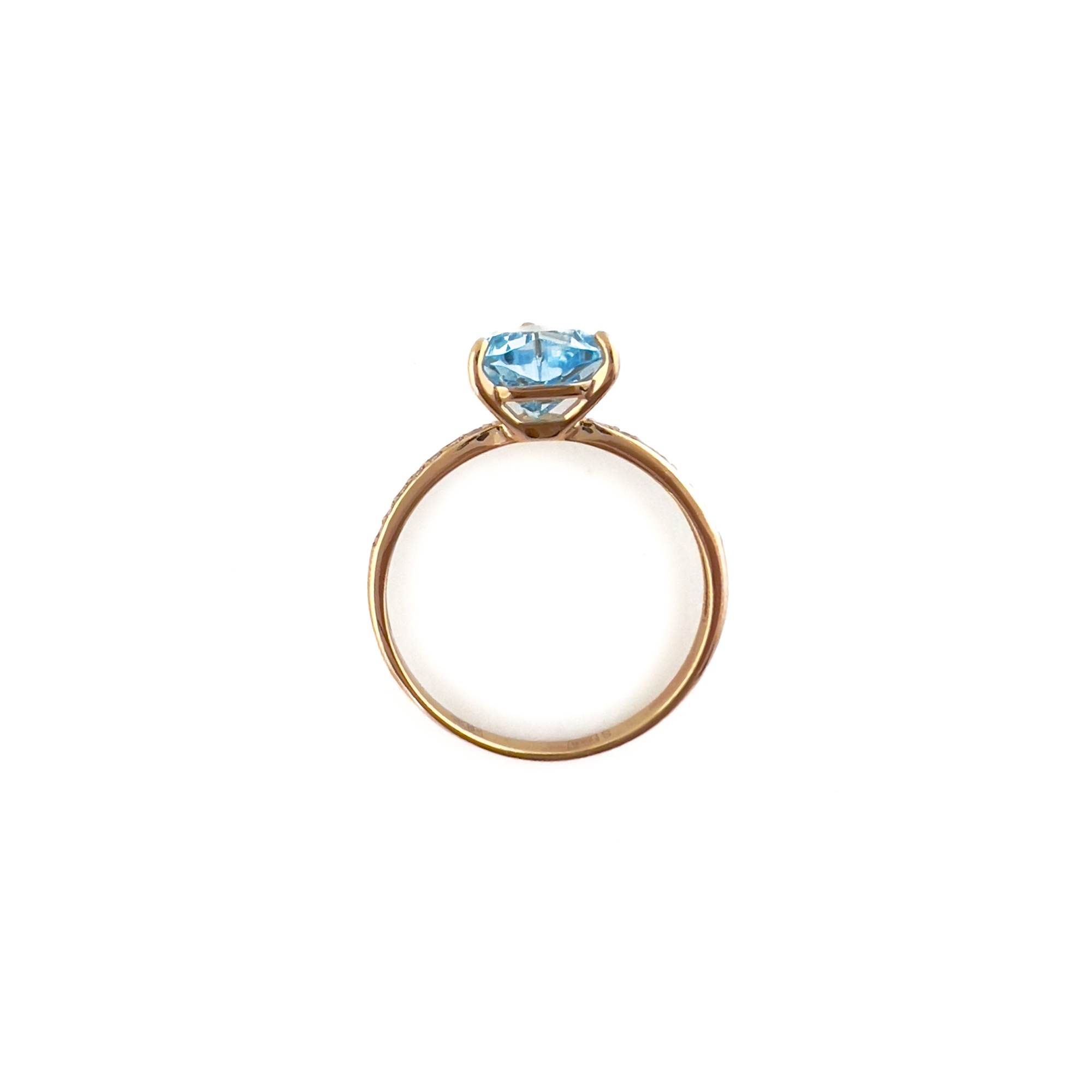 Кольцо из красного золота с топазом и фианитами