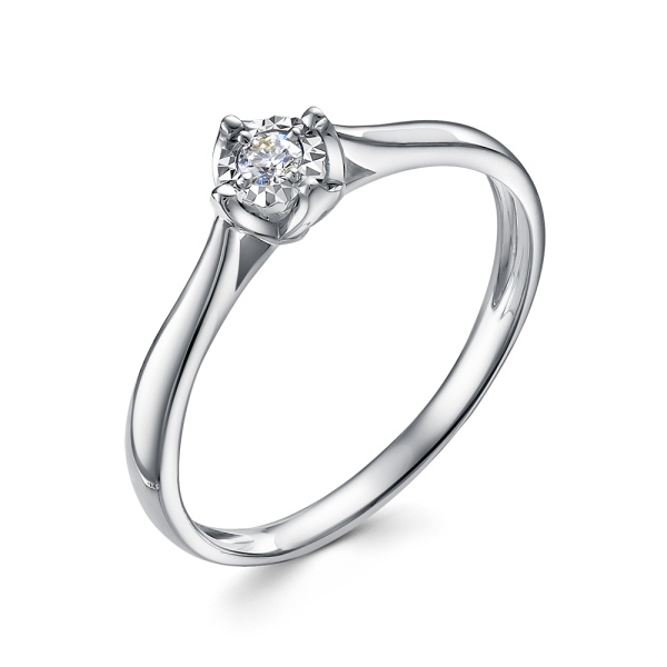 Кольцо из белого золота с бриллиантом