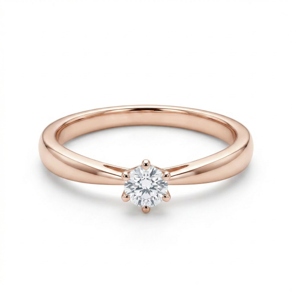 Кольцо из красного золота с бриллиантом