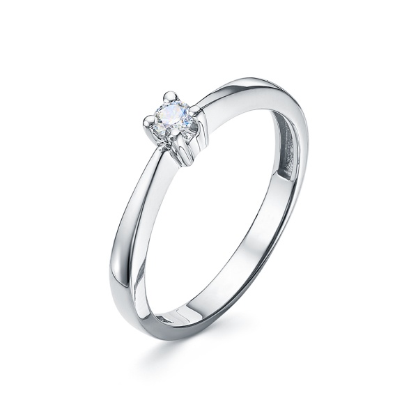 Кольцо из белого золота с бриллиантом