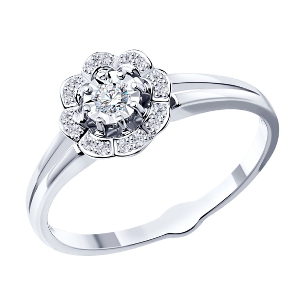 Кольцо из белого золота с бриллиантами