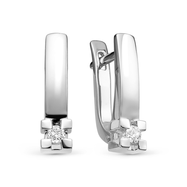 Серьги из белого золота с бриллиантами