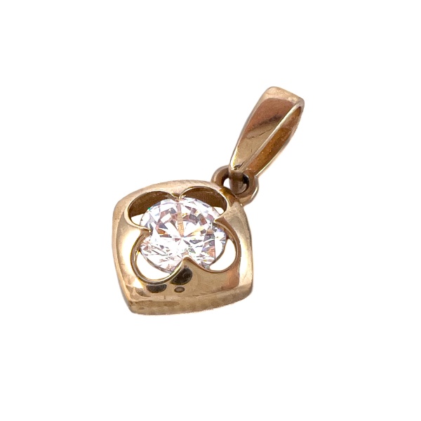 Подвеска из красного золота с фианитом