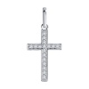 Декоративный крестик из белого золота с бриллиантами