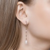 Серьги из красного золота с жемчугом и фианитами
