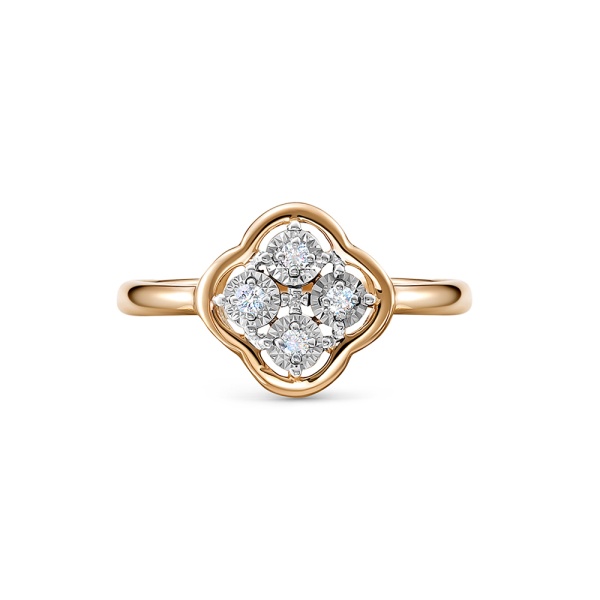 Кольцо из красного золота с бриллиантами