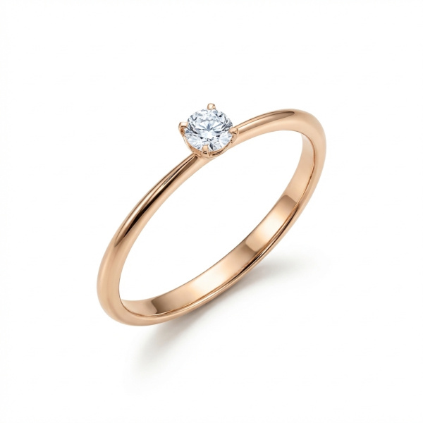 Кольцо из красного золота с бриллиантом