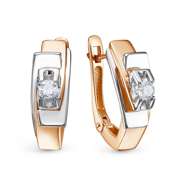 Серьги из красного золота с бриллиантами