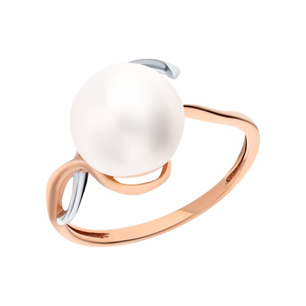 Кольцо из красного золота с жемчугом