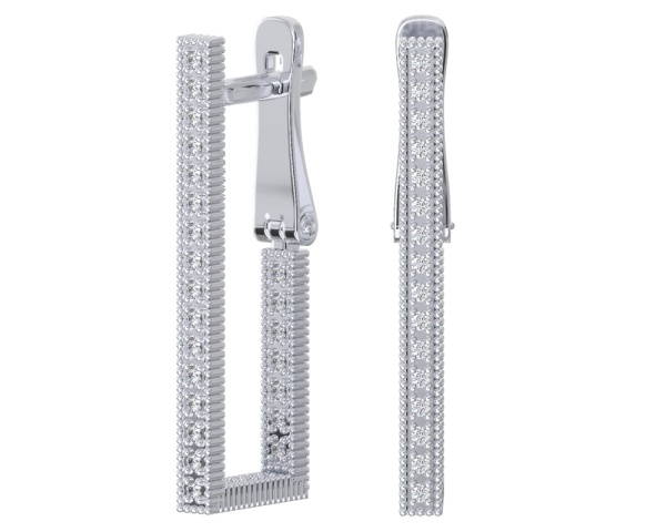 Серьги из серебра с фианитами