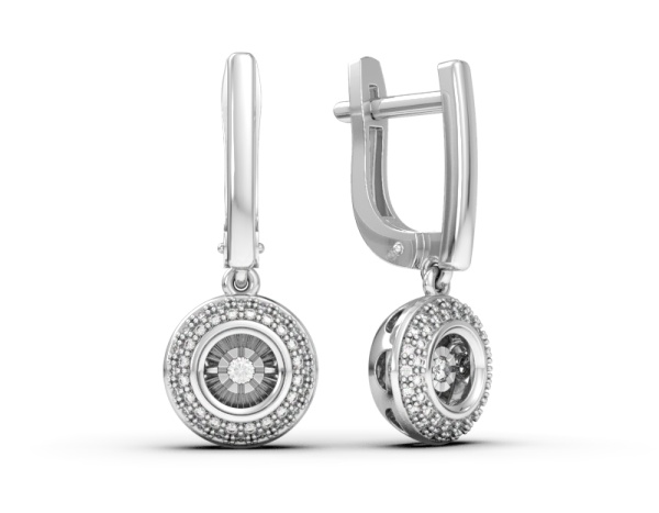 Серьги из белого золота с бриллиантами